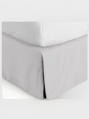 Gray Bed Skirt Tailored Drop Easy-Fit 15” Drop Center and Corner Pleats-KING